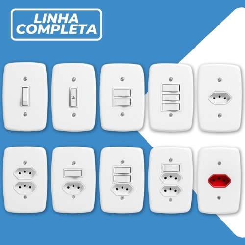 Tomada Interruptor Pluzie Linha Ideale 10A 20A 4&#