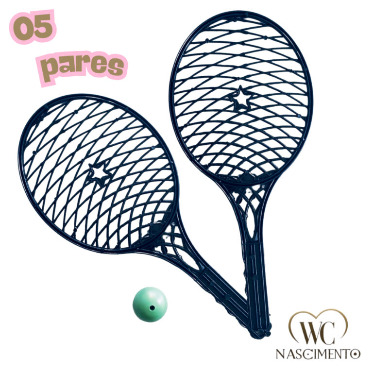 Kit c/ 05 PARES de Raquete de Squash de Plástico 