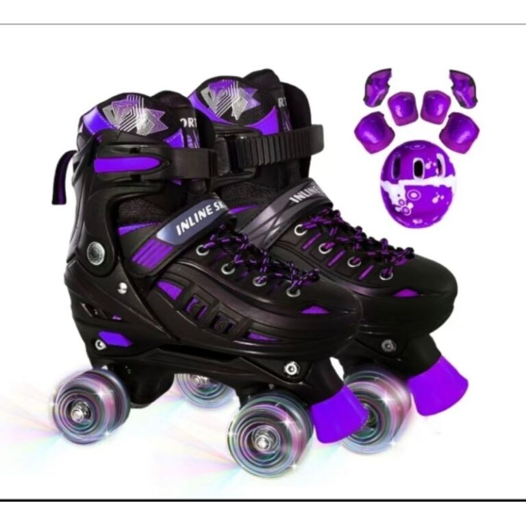 Patins Infantil 4 Rodas com luz de Led com kit Pro