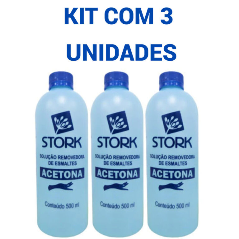 Kit Com 3 Unidades de Acetona Stork 500ml