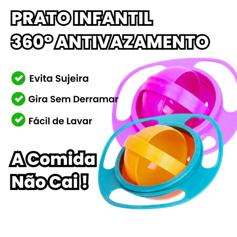 Prato Infantil 360° Giratório Antivazamento Fác