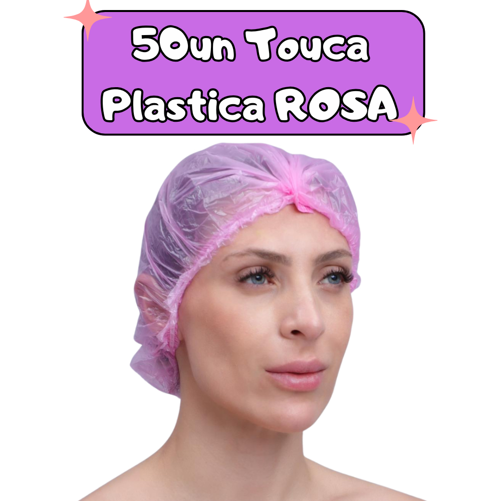 50un Touca PLÁSTICA Descartável ROSA | Hidratação, Procedimentos Estéticos, Spa, Salão, Cozinha, Clí