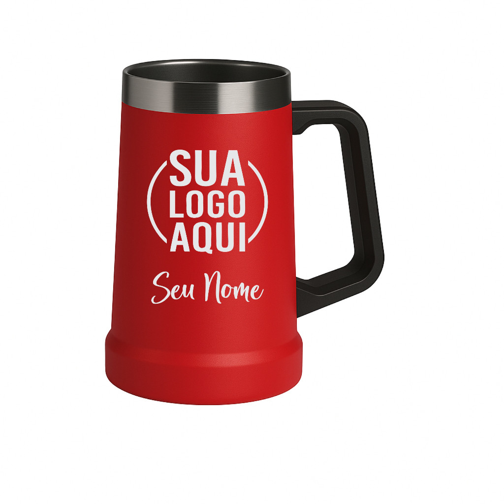 Caneca Chopp Térmica Cerveja Personalizada 710ml Nome – Logo – Empresa – Confraternização – Festa