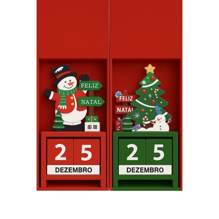 Calendário  Natalino Permanente em Madeira Natali