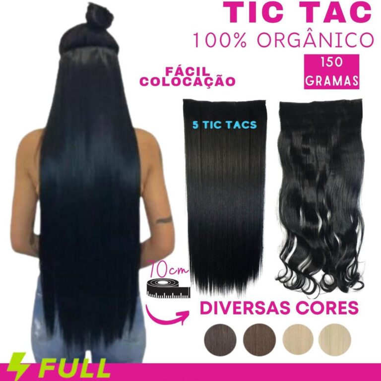 Cabelo Aplique Tic Tac Orgânico 70cm Idêntico Ao