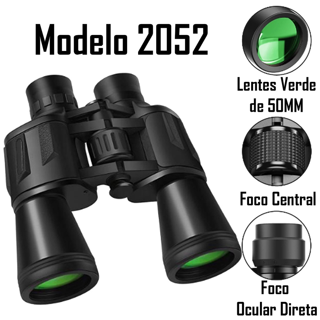 Binoculos Profissional 20×50 Emborrachado Longo Alcance 10KM Modelo 2052