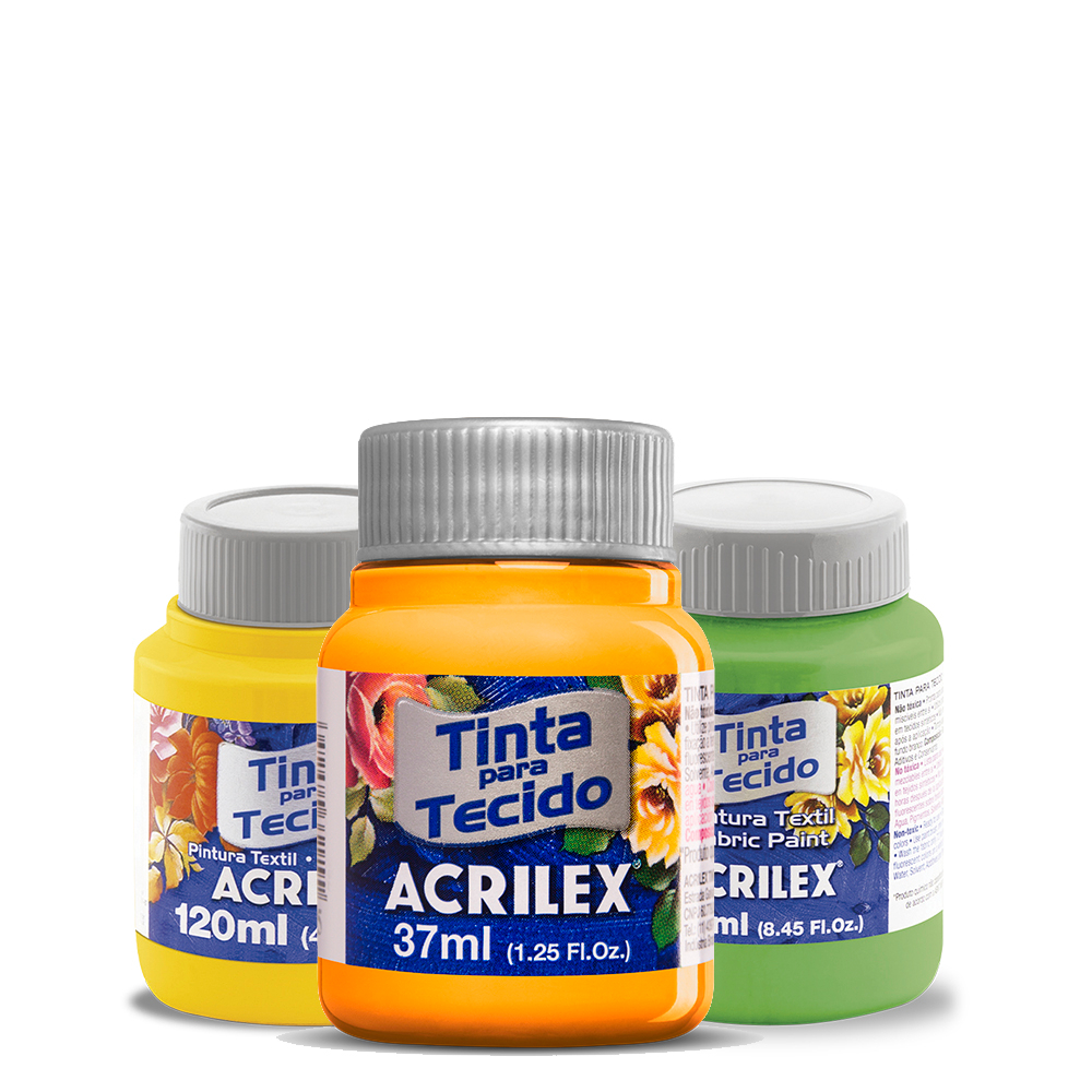 Tinta para Tecido Acrilex Fosca 37ml – Unidade | GRADE DE COR 01