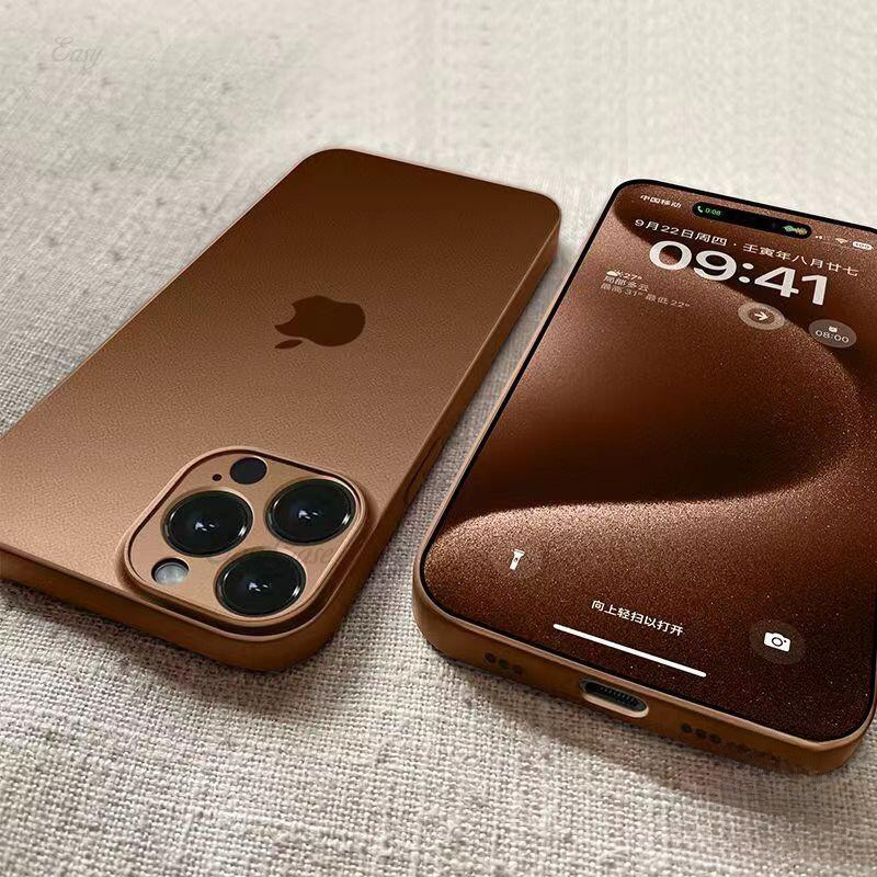 Novo Titânio Deserto Cor Original Luxo Nano AG Fosco Caso Para iPhone 16 15 14 13 12 11 Pro Max 14 1