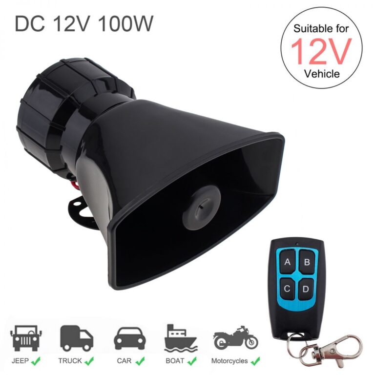 100W 12V 7 Sirene De Som Para Carro Advertência D