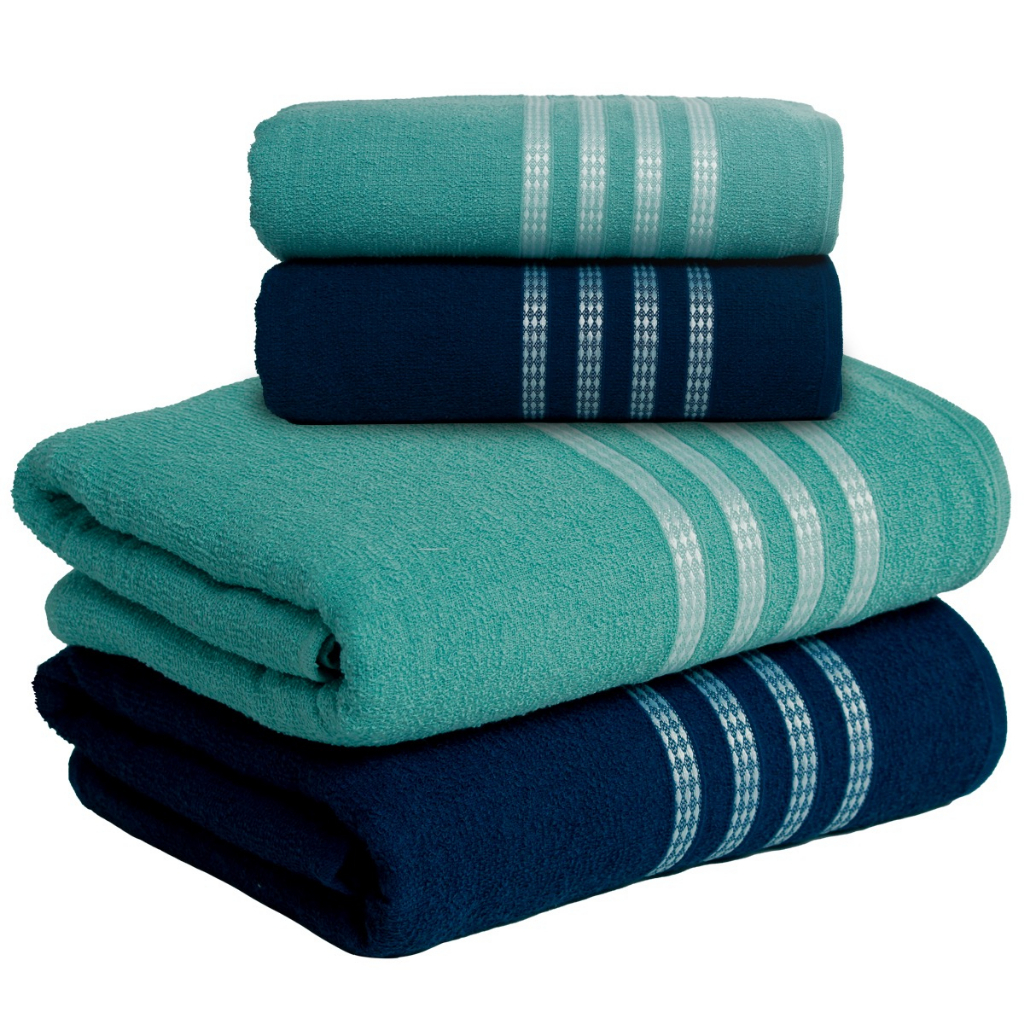 Kit 4 Toalhas de Algodão – 2 Banho 2 Rosto Barata Macia Jogo Banheiro