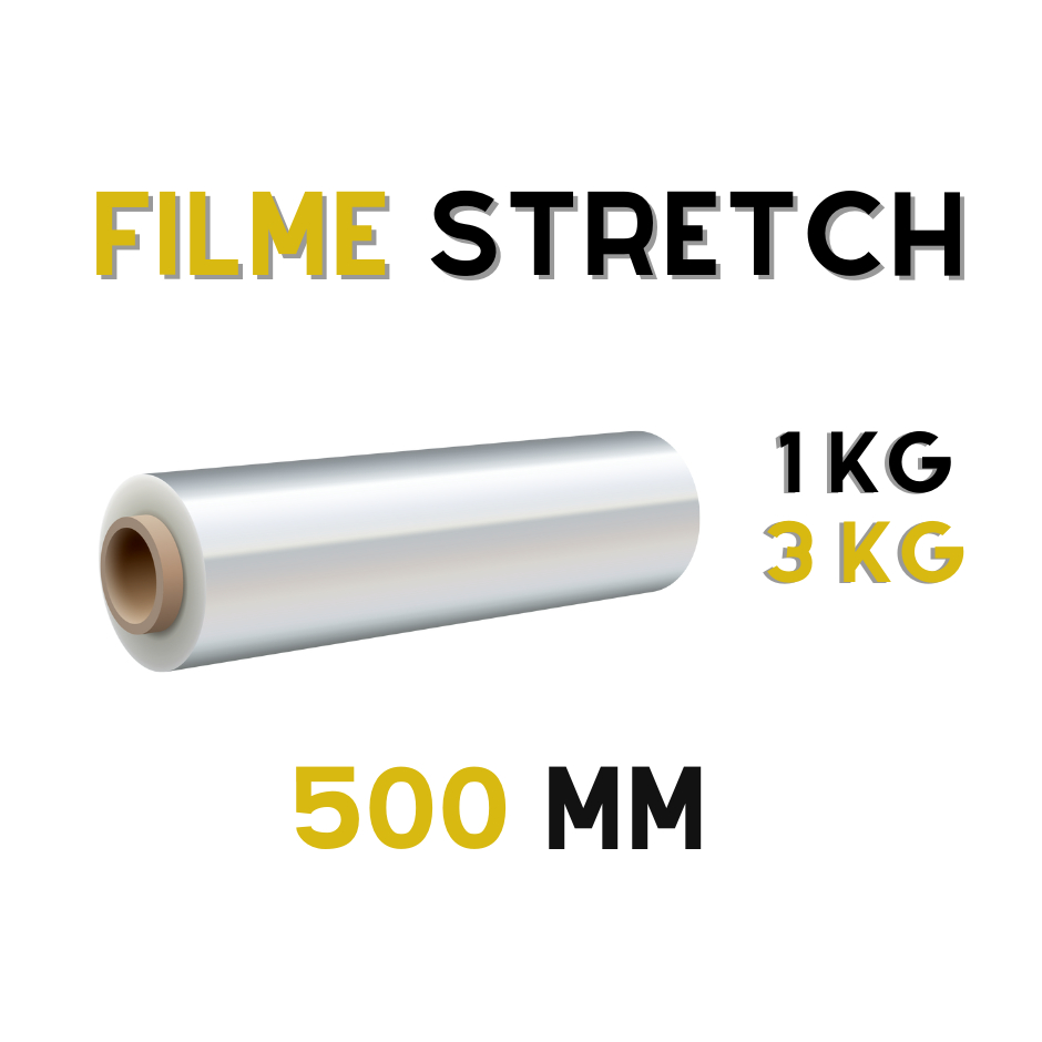 Bobina Filme Stretch 50 cm – 300% esticável ( 1 KG ou 3 KG ) Envio Imediato