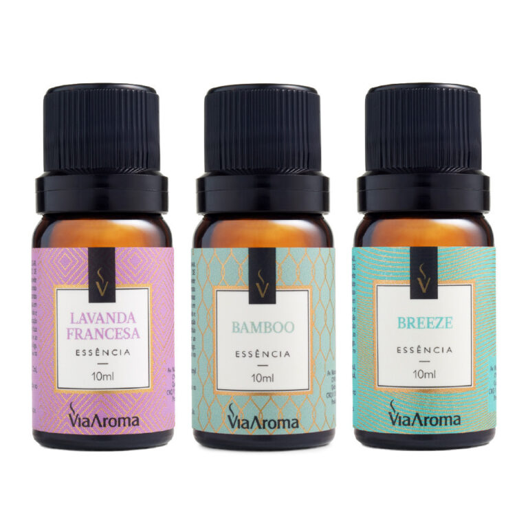 Kit 3 Essências Via Aroma para aromatizador difus