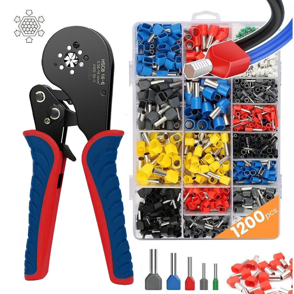 Kit Alicate Crimpar Prensa Box Com Terminais – Ilhós 0,08 A 16mm²