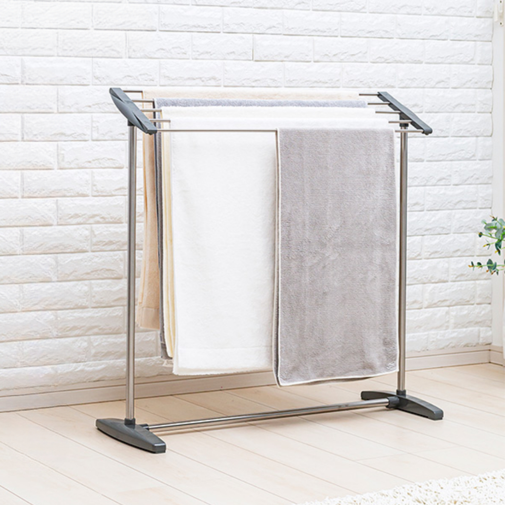 Varal De Chão Apartamento Compacto Portátil Com 5 Varetas Multiuso Para Roupas Toalhas Montável