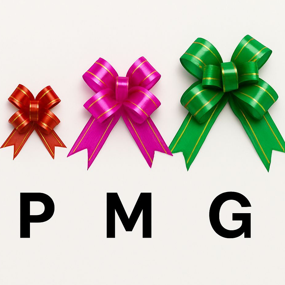 100 Laço Fácil Mágico Para Presente – P – M – G / Diversas Cores – 3 Tamanhos