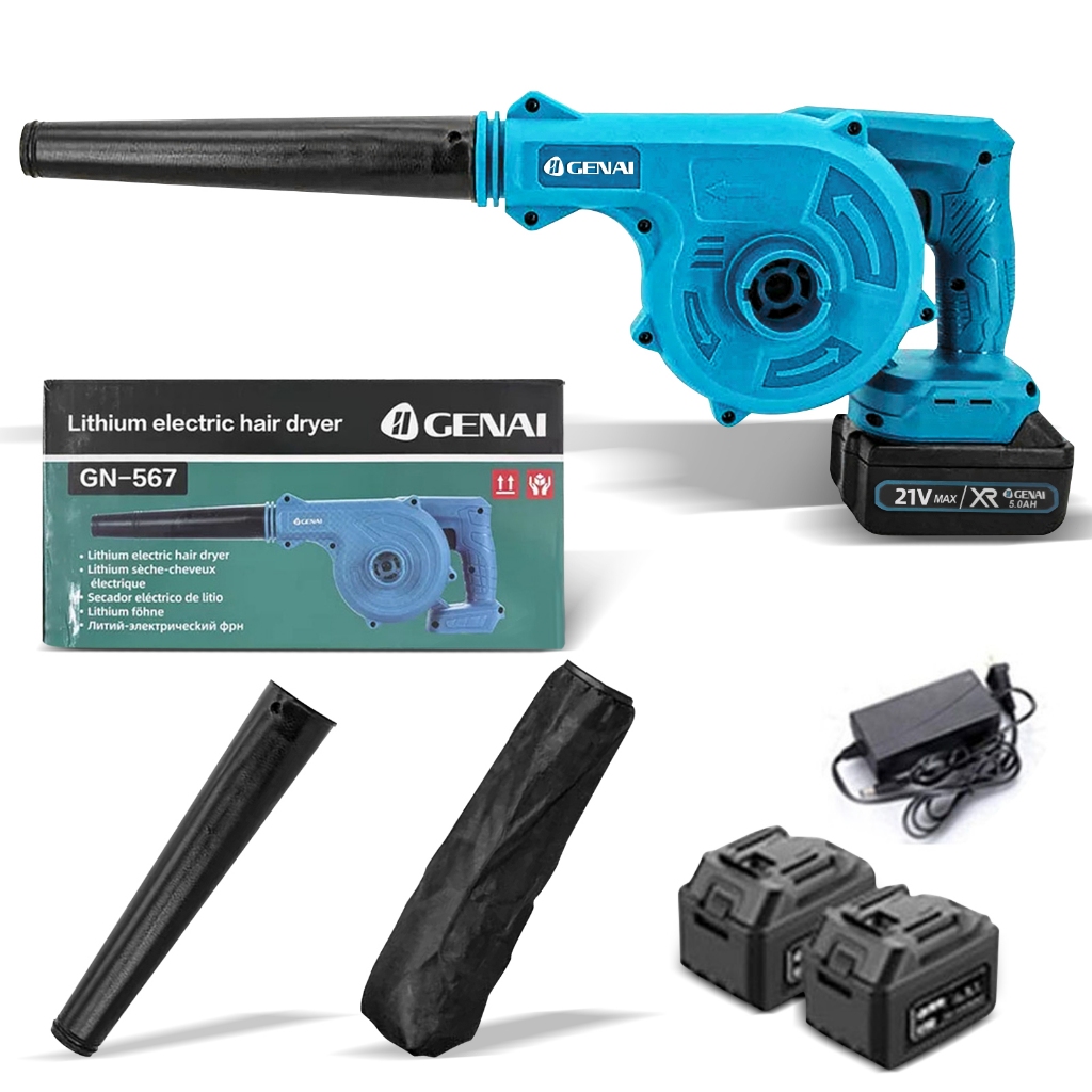 Soprador De Folhas Profissional Bivolt à Bateria – 21V Com 2 Baterias