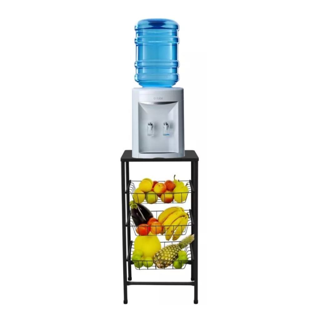 Fruteira De Aço Com Pés Emborrachados Com 3 Divisórias – Liquidação