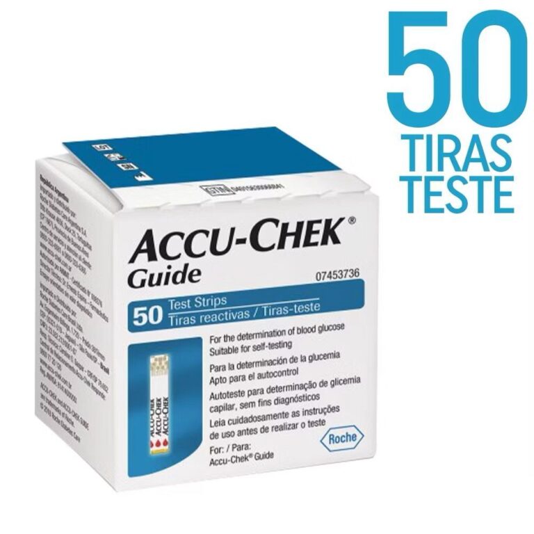 TIRAS MEDIDOR GLICEMIA  ACCU CHEK GUIDE 50 UNIDADE