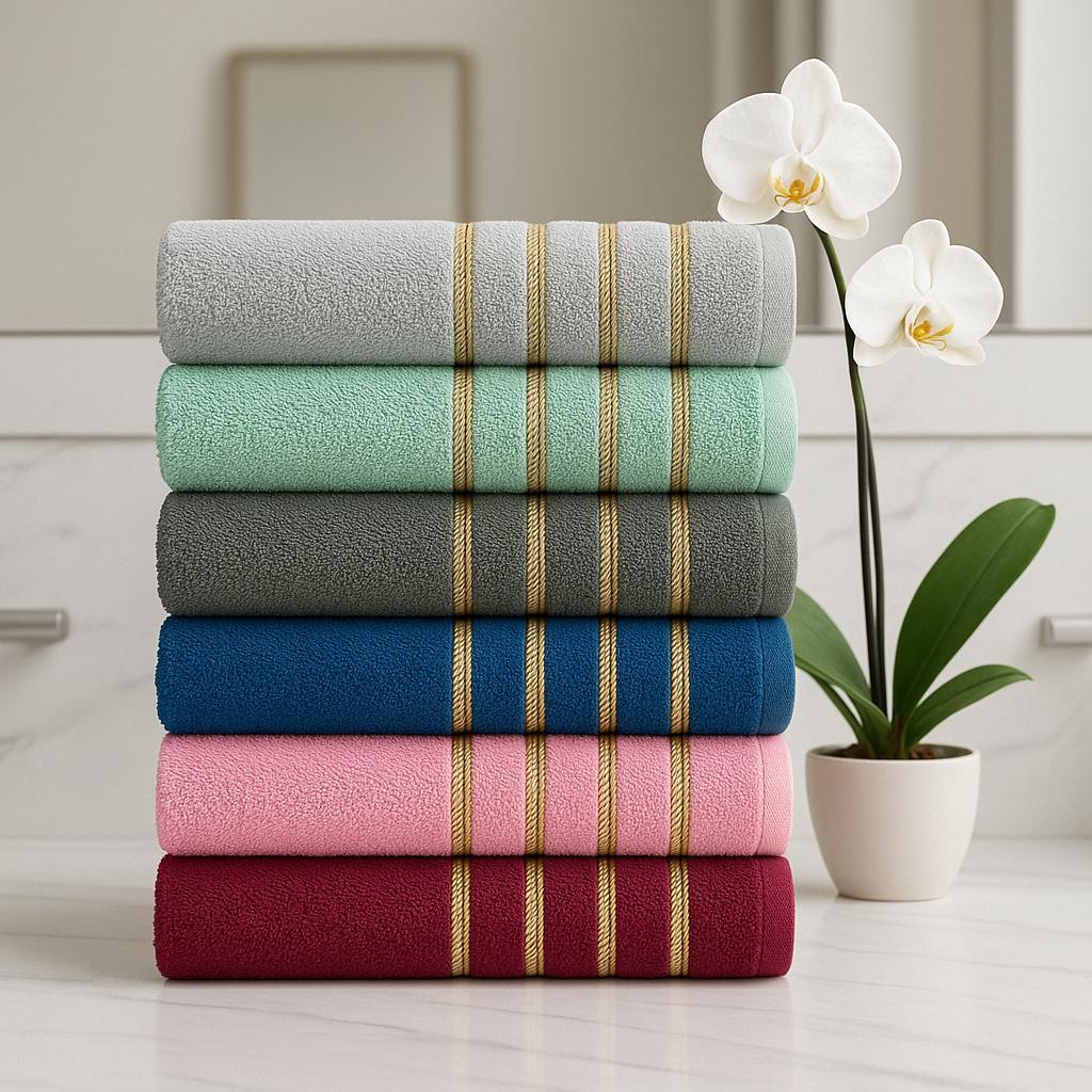 Kit 6 Toalhas Banho Dubai Felpudas 100% Algodão 120x60cm Ótima Absorção