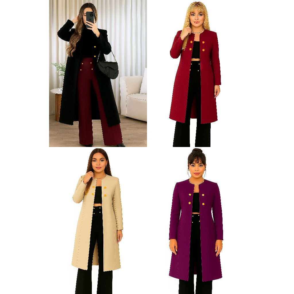 CASACO FEMININO CARDIGAN LONGO CASAQUINHO ESTILO SOBRETUDO BLUSÃO COMPRIDO OU CALÇA PANTALONA SOCIA