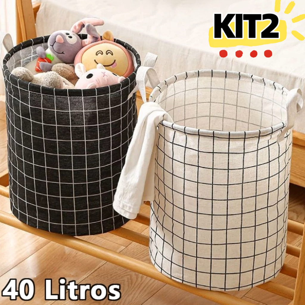 Cesto Organizador Multiuso Dobrável-Cesto de Roupa Treliça Branca Dobrável Multiuso Roupas Brinquedo