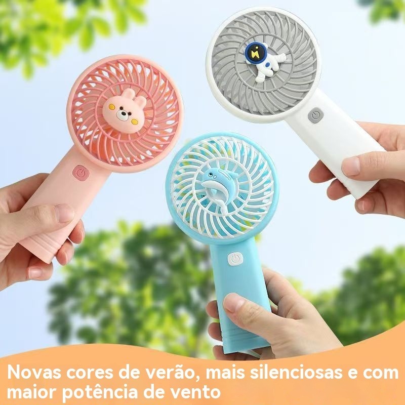 Mini ventilador portátil recarregável USB charging student cartoon handheld fan