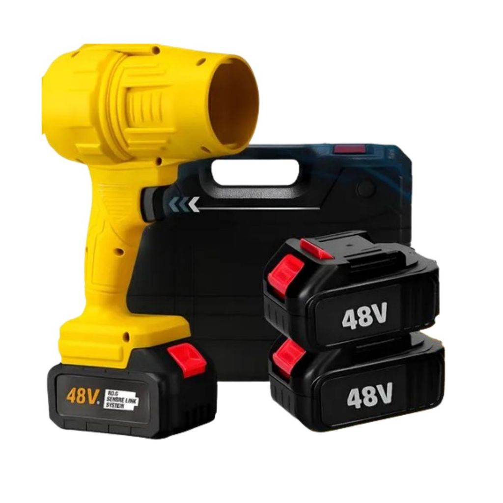 Soprador Turbo Portátil Recarregável 48v Com 2 Baterias Potente Soprador De Folhas Limpeza Geral