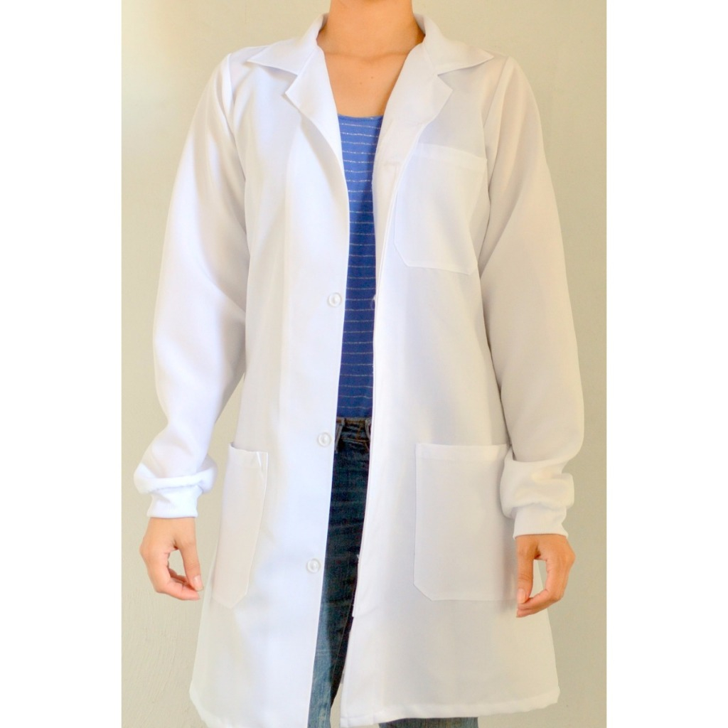 JALECO BRANCO UNISEX MANGA LONGA COM PUNHO