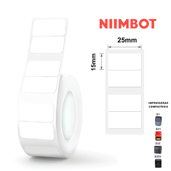 1 rolo etiqueta Adesiva 15x25mm/2 NIIMBOT B1/B21/B