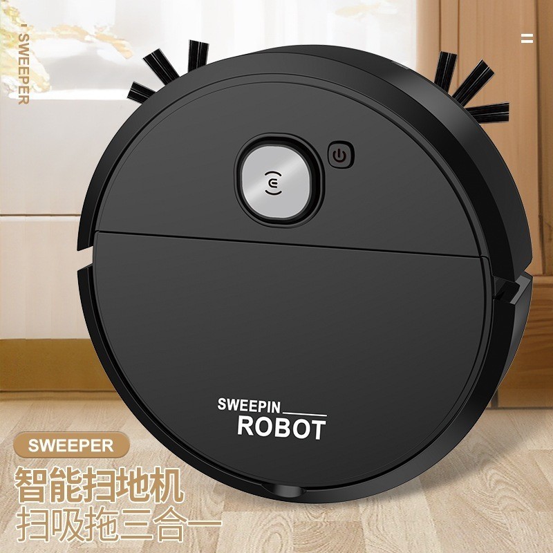 Robô Varredora/Aspirador De Pó 1200PA Automática 3 Em 1 Limpeza Doméstica Robótico Inteligente E Sil