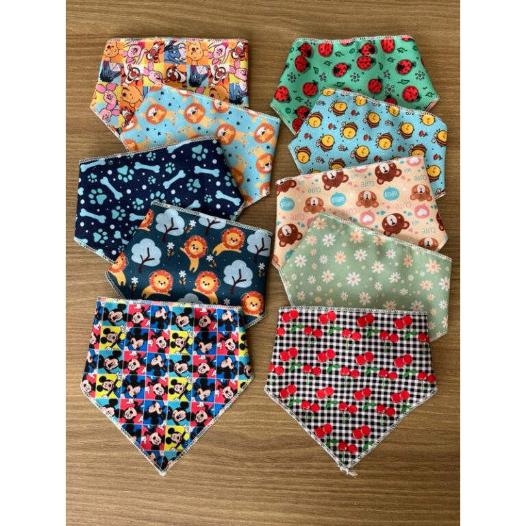 Kit 50 Bandanas Pet Shop e Banho tosa  tamanho M P