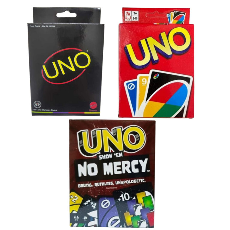 Jogo de Cartas Baralho Uno Minimalista Preto Verme