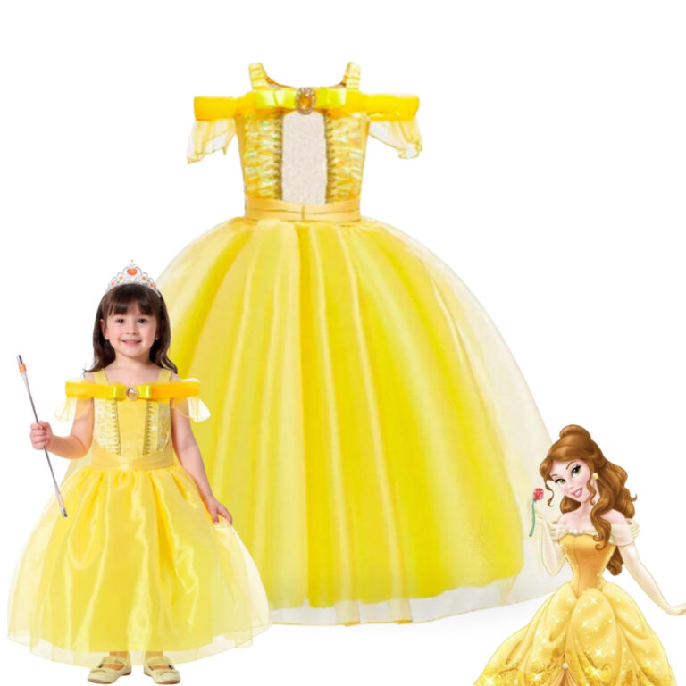 Fantasia Princesa Bela E A Fera Vestido Infantil D