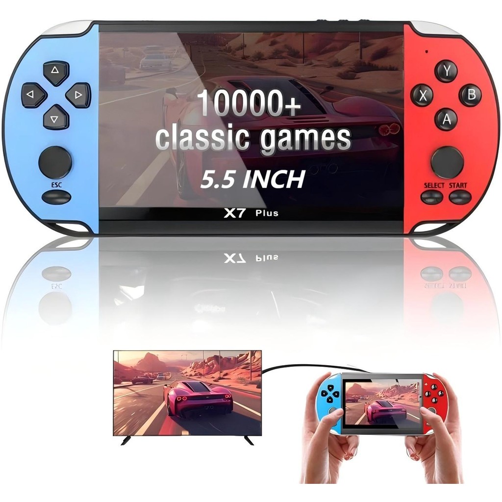 Videogame Portatil X7 PLUS Tela 5.5/LH-5 6.5/A-8290 4.8 PSP +5000 Jogos Retro 16GB,Console de Mão Me
