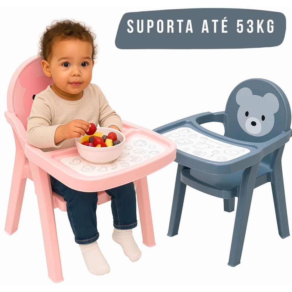 Poltrona Infantil Cadeirinha De Alimentação Com Bandeja Urso Plasutil Excelente para Refeição Infant