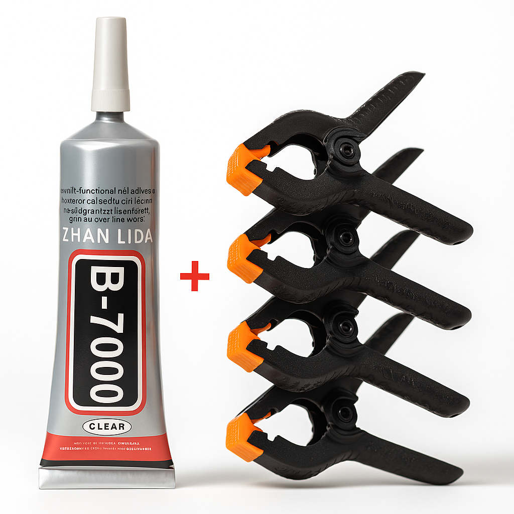 Kit Cola Multiuso B7000 15ml + Grampo Manutenção Reparo Celular Zhanlida