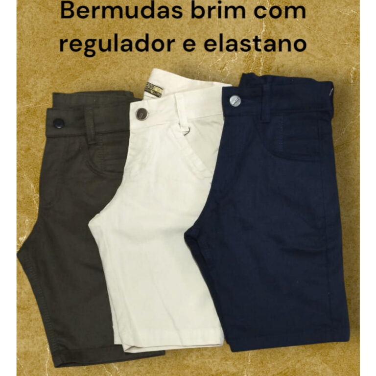 BERMUDA SHORTE BRIM SARJA INFANTIL  JUVENIL COM RE