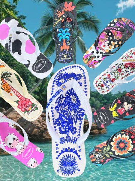 Chinelo Feminino Estampado Com Tira Grossa Para Um
