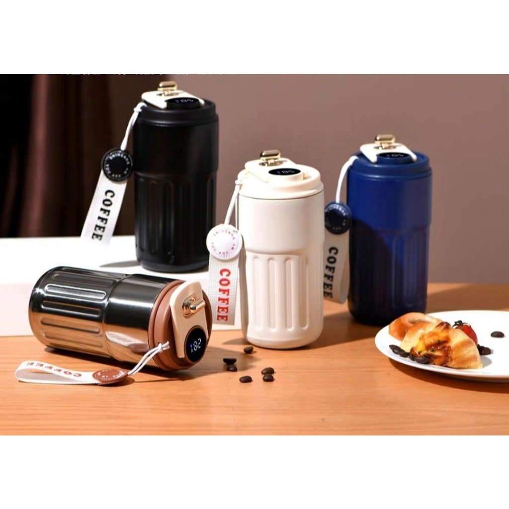 Copo térmico inteligente de 500ml Xícara de café em aço inoxidável que acompanha copo de isolamento