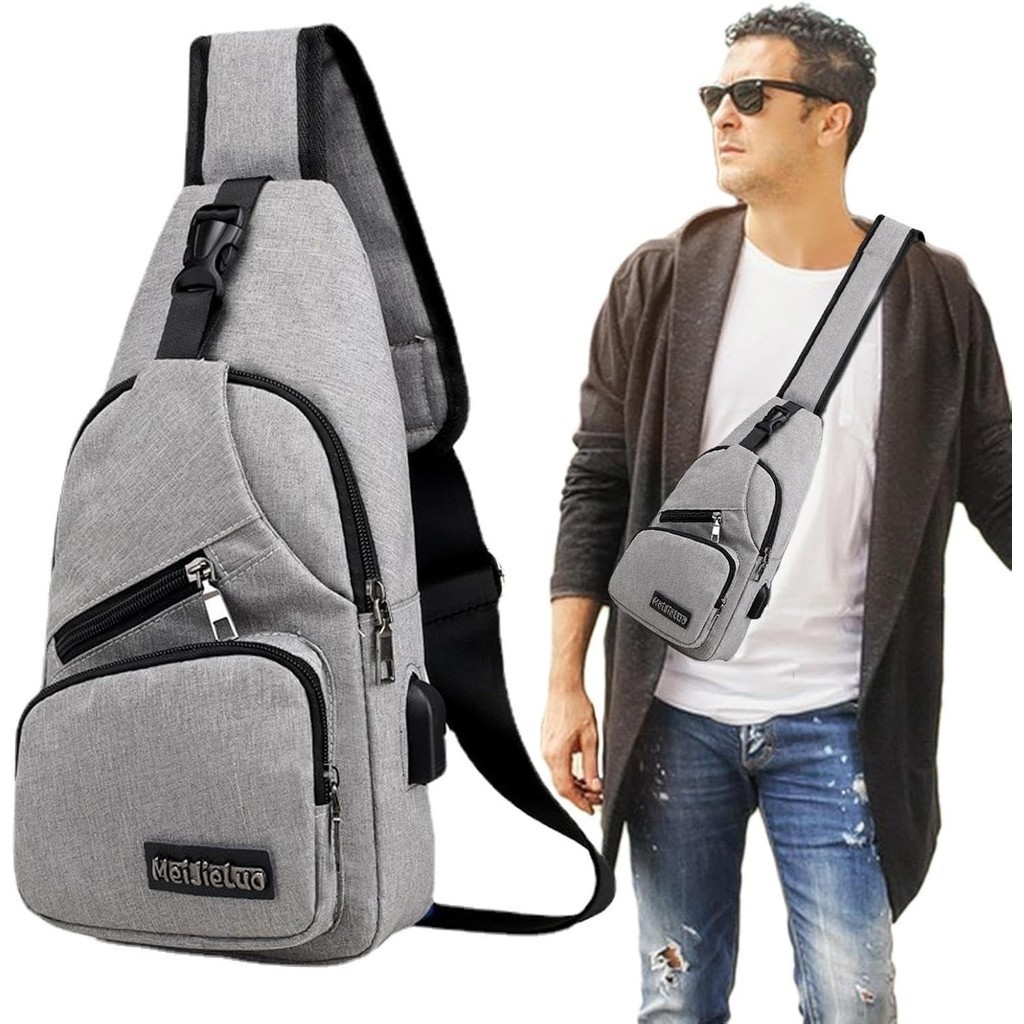 Bolsa Mochila De Peito Tiracolo Pochete Bolsa Impermeável Transversal Masculina