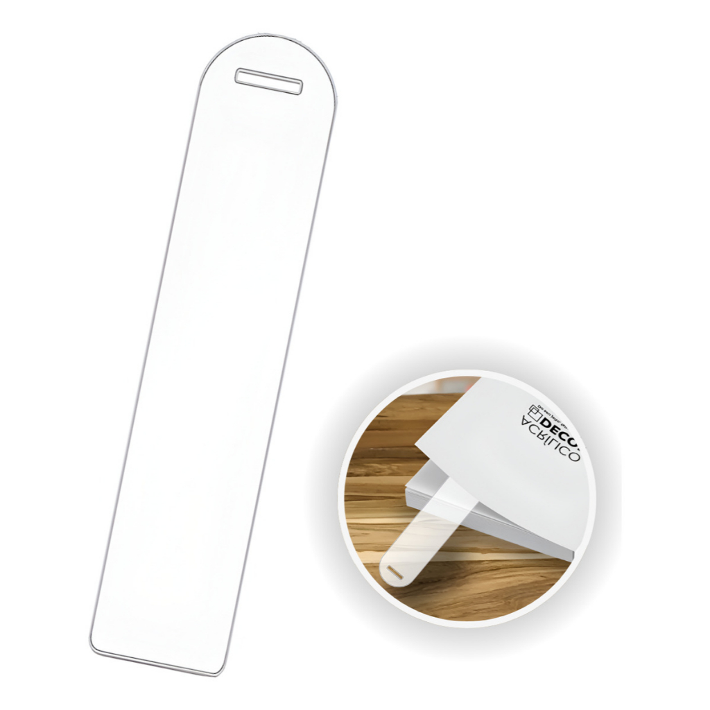 Marca Página Acrílico Transparente Marcador de Livros Escolar Leitura Presente Kit 10 Unidades – 2mm