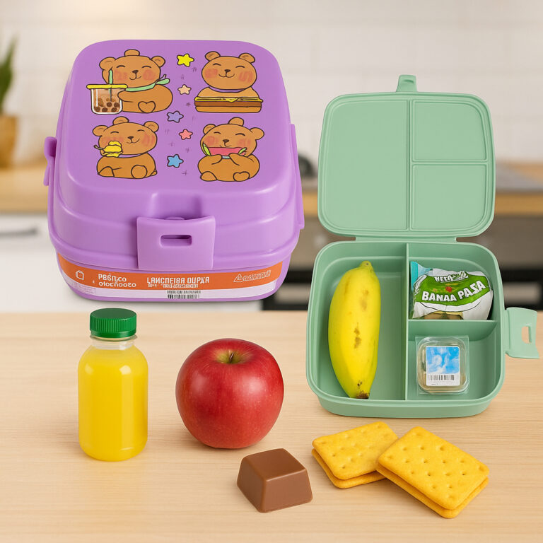 Lancheira Dupla com 4 Divisórias Infantil Safari 