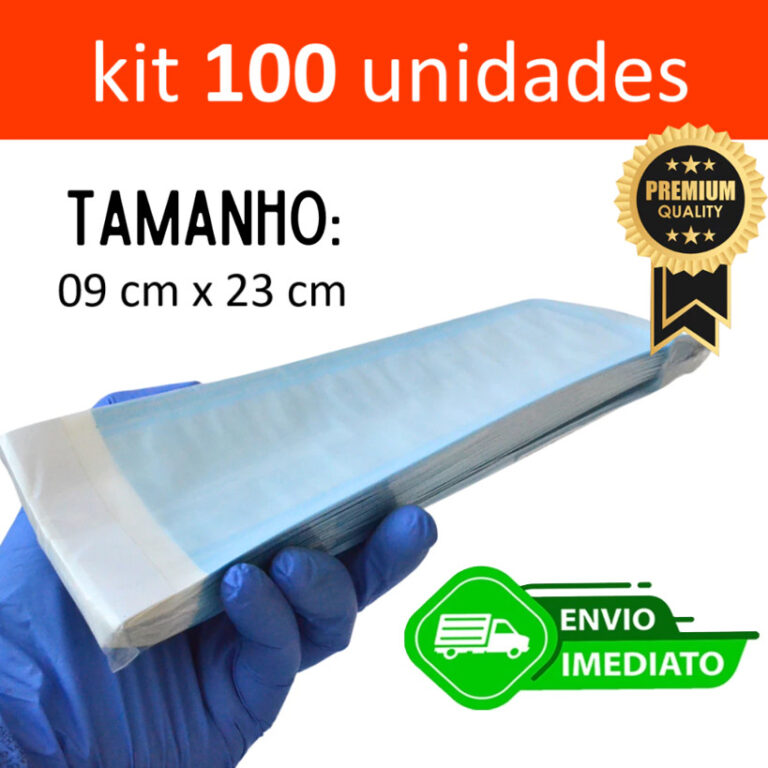 Envelope Autoclave Esterilizacao 9cm X 23cm 100 Un