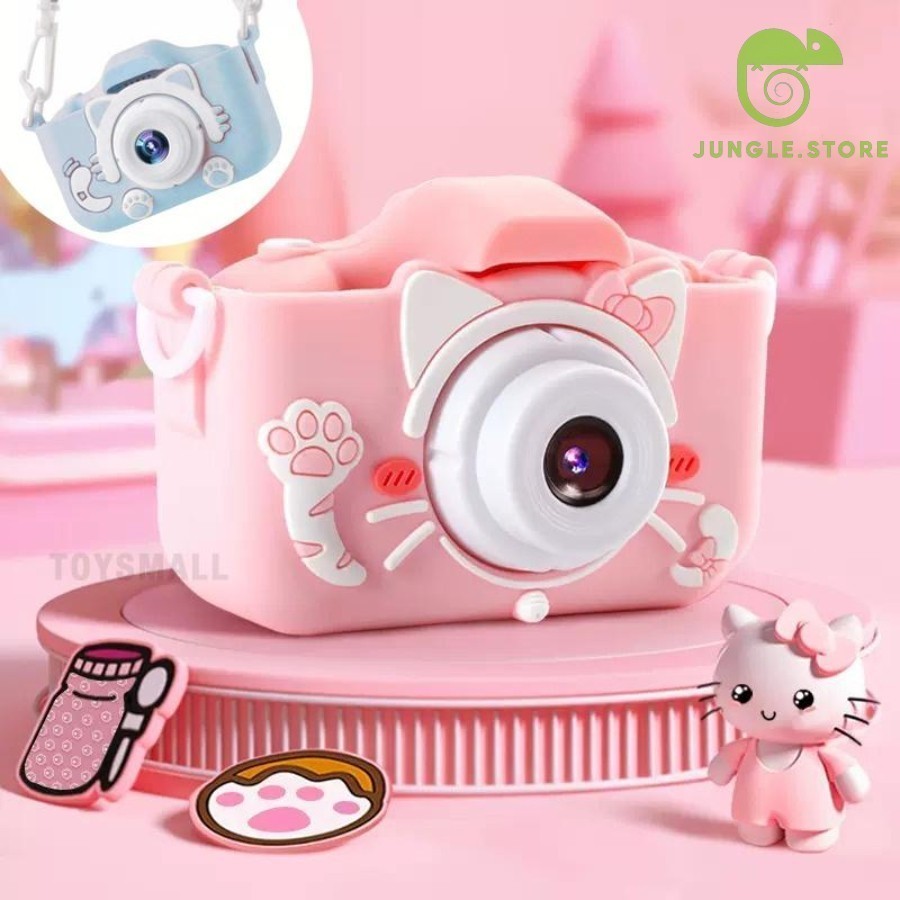 Mini Câmera Infantil Mini Recarregável Com Capa Video Jogos Fotos