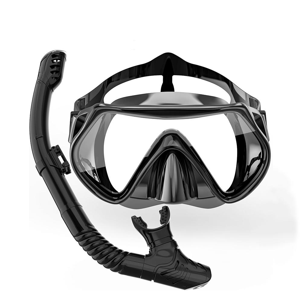 Kit Máscara Mergulho Snorkel Óculos Respirador Profissional Adulto Praia Piscina Ajustável Silicone+