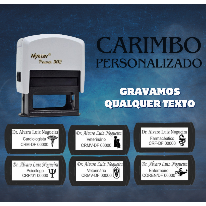 Carimbo Nykon 302 – PERSONALIZADO – Med. 14x38mm