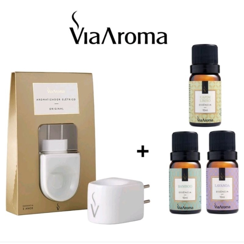 Difusor Aromatizador De Ambiente  Elétrico Porcelana Original Bivolt +Essencia Via Aroma Escolha Seu