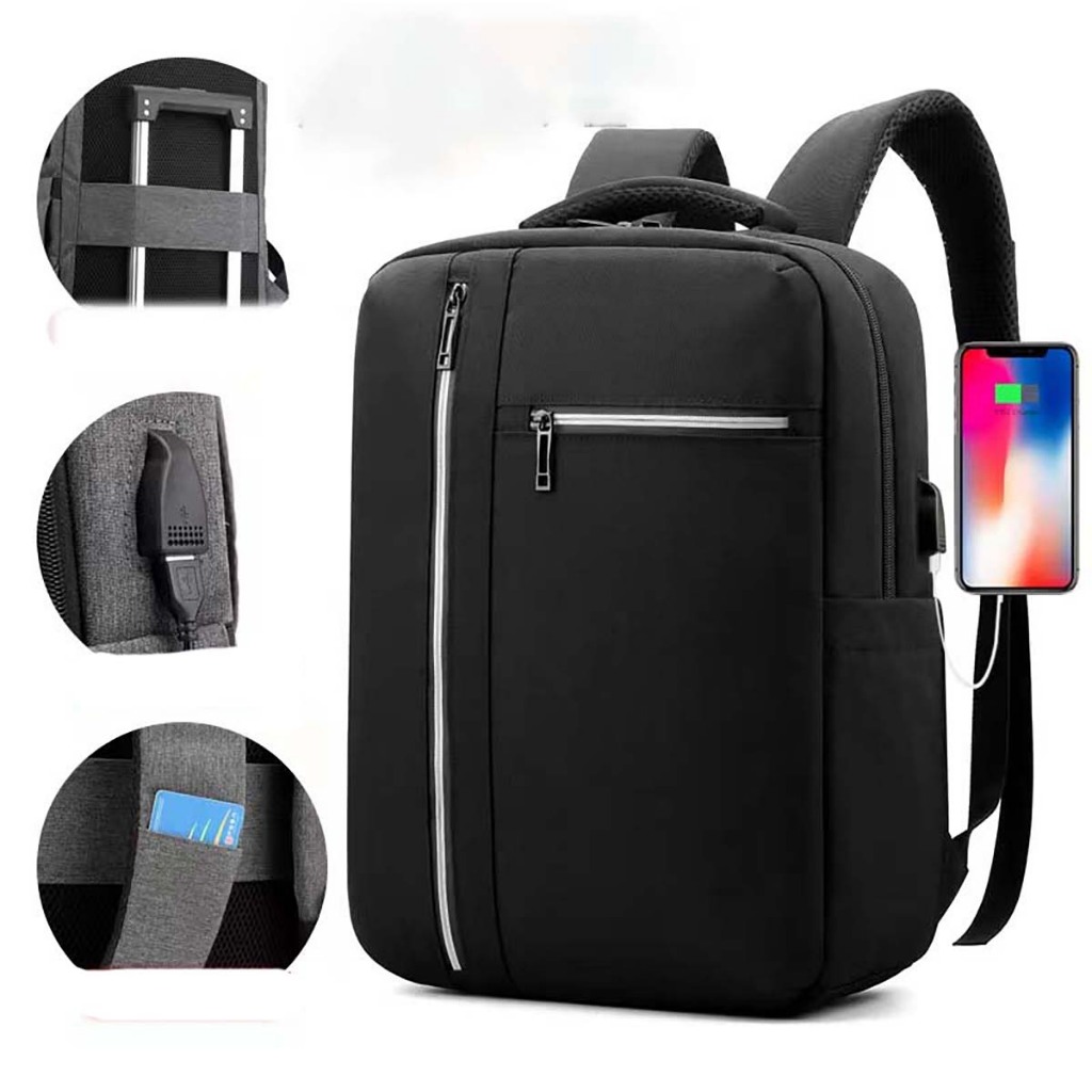 Mochila para Notebook com Cabo USB Mochila de viagem Executiva Unissex Impermeável Multifuncional