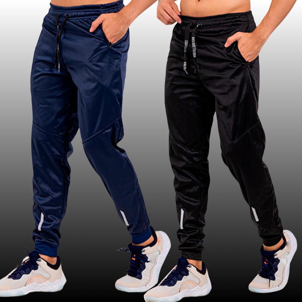 KIT 3 Calças Masculina Esportiva Helanca Chimpa Para Atividades Fisicas Academia Treino Corrida