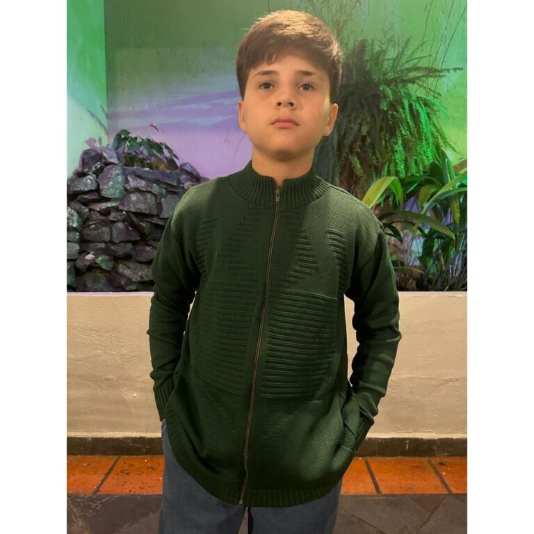 Jaqueta Suéter Links de Tricot Infanto-Juvenil Z�